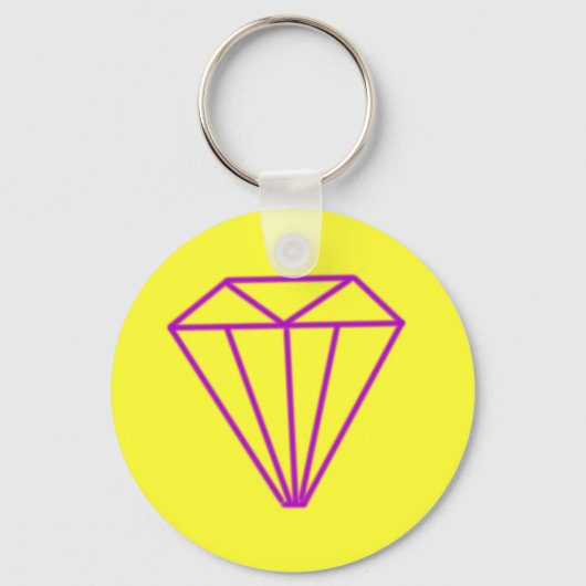 Grote gele diamantsleutelhanger sleutelhanger (Voorkant)