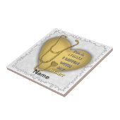 Grote gele hartverpleegkundige tegeltje (Zijkant)