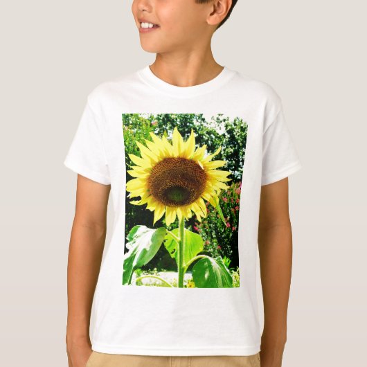 Grote gele zonnebloem t-shirt (Voorkant)