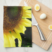 Grote gele zonnebloem theedoek (Quarter Fold)