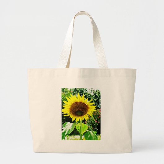 Grote gele zonnebloem tote bag (Voorkant)