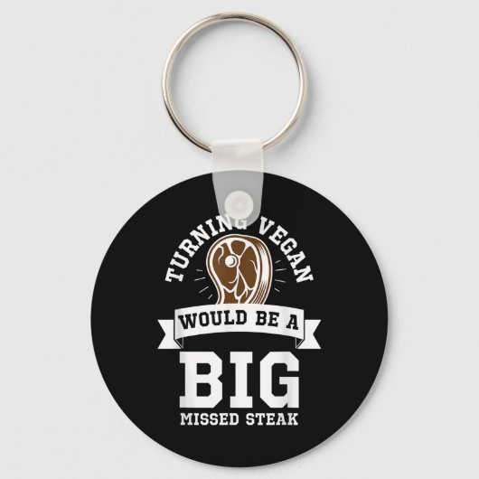 Grote Gemiste Steak Grappig Vlees Eter Barbecue An Sleutelhanger (Voorkant)