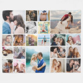 Grote gepersonaliseerde 21-foto collage fleece dek (Voorkant (Horizontaal))