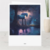 Grote gepersonaliseerde meisje eenhoorn Gelukkige Kaart (Achterkant)