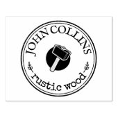 Grote gepersonaliseerde rustieke hamer Logo Custom Rubberstempel (Afrduk)