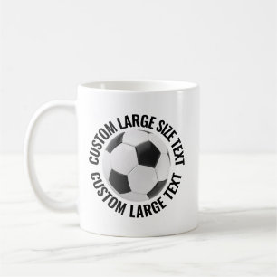 Grote gepersonaliseerde tekst voetbal 310 gram aan koffiemok