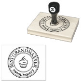 Grote gepersonaliseerde zelfgemaakte Logo Borders Rubberstempel (Gestempeld)