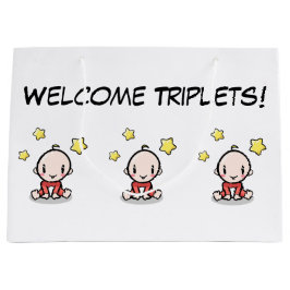 Grote geschenkzak voor drieling, inpakpapier, groot cadeauzakje