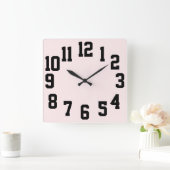 Grote getallen in hoog contrast, gemakkelijk te le vierkante klok (Huis)