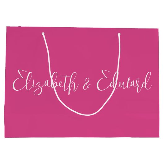 Grote Gift Bag - Roze en witte tekst Groot Cadeauzakje (Achterkant)