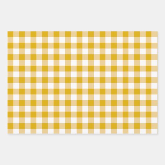 Grote Gingham Patten in Sage Groen, Perzik, Geel Inpakpapier Vel (Voorkant 3)