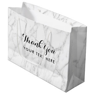 Grote glanzende chique witte stenen marmer custom groot cadeauzakje