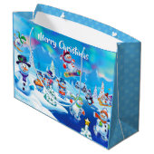 Grote glanzende geschenktas Winter Wonderland snee Groot Cadeauzakje (Achterkant Gekanteld)