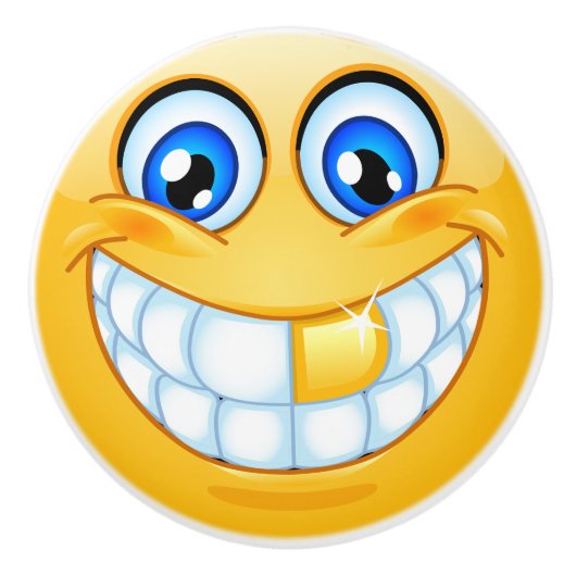 Grote Glimlach Happy Gezicht Lade Knop - SRF (Voorkant)