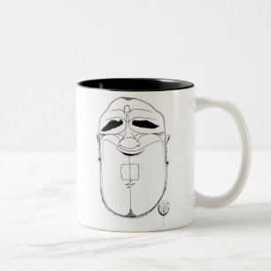 "grote glimlach" penhouder/mok tweekleurige koffiemok