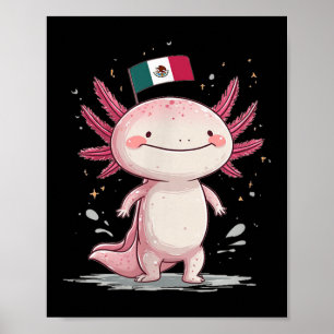 Grote glimlachende Axolotl kostuum Poster