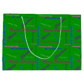 Grote Glossy Groene Kerstcadeau Tas Groot Cadeauzakje (Achterkant)