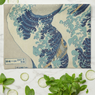Grote golf aan de kust van Kanagawa door Hokusai Theedoek