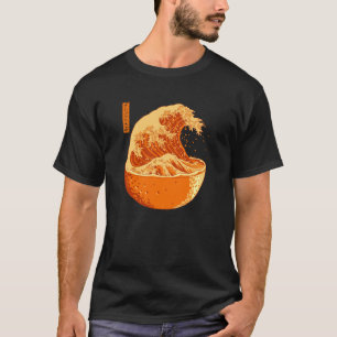 Grote Golf bij Kanagawa Mount Fuji Sinaasappel T-shirt
