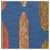 Grote golf Hawaiaanse vintage surfplaten print Stof (Close Up)