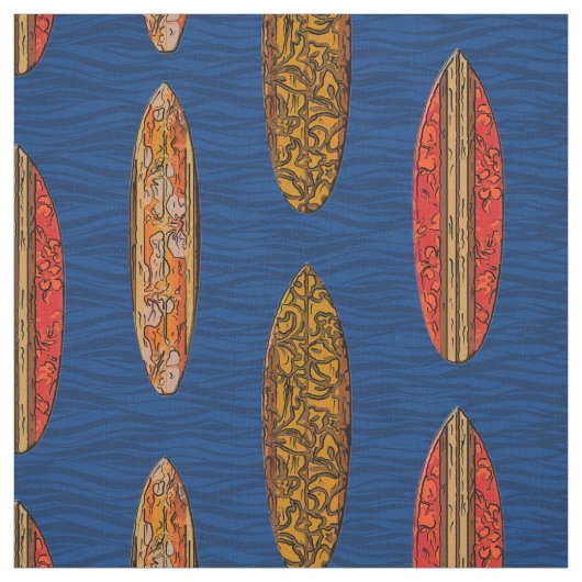Grote golf Hawaiaanse vintage surfplaten print Stof (Swatch)