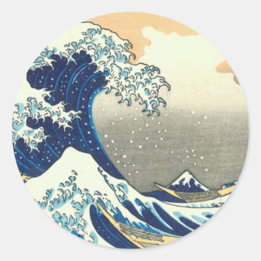 Grote golf Hokusai Ronde Sticker (Voorkant)