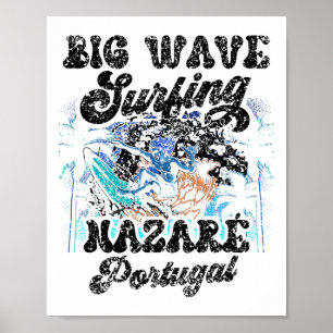 Grote Golf Surfen Nazaré Portugal Surfer Surfen _1 Poster