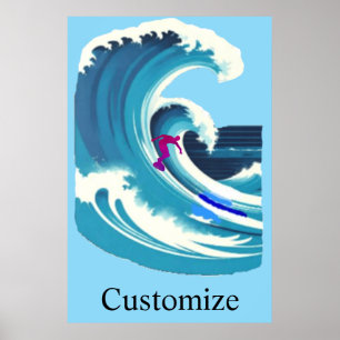 Grote Golf Surfer Thunder_Cove Poster
