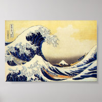 Grote golf van Hokusawa
