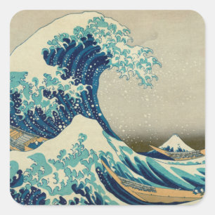 Grote Golf van Kanagawa & Japanse Kunst /Japan Vierkante Sticker