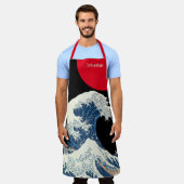 Grote golf van Kanagawa Modern Twist gepersonalise Schort (Gedragen)