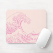 Grote golf van Kanagawa Roze esthetiek Muismat (Met muis)