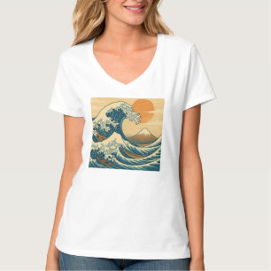 Grote golf van Kanagawa vrouwen T-shirt