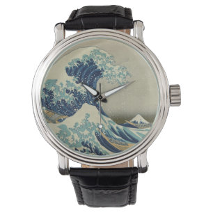 Grote golf voor de kust van Kanagawa door Hokusai Horloge