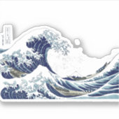  grote golven door Hokusai Sticker (Voorkant)