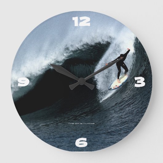 Grote golven surfer grote wandklok klok (Voorkant)