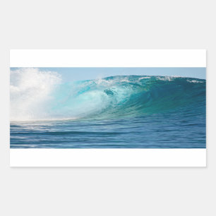 Grote golven van de Stille oceaan die de rechthoek Rechthoekige Sticker