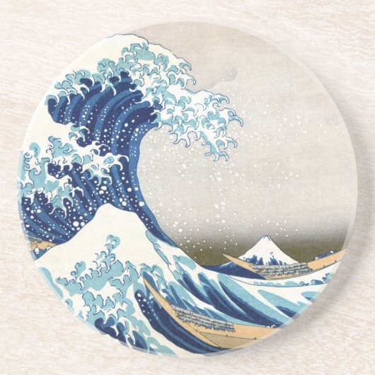 Grote golven van Kanagawa Hokusai Fine Art Zandsteen Onderzetter (Voorkant)