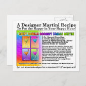 Grote Gorilla Kokosnoot Banaan Martini Recept Post Briefkaart (Voorkant / Achterkant)