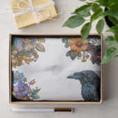 Grote Gotische Bloemen Zwarte Ravens Decoupage Tissuepapier (Geschenk)