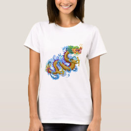 Grote gouddraak met waterspiegel t-shirt