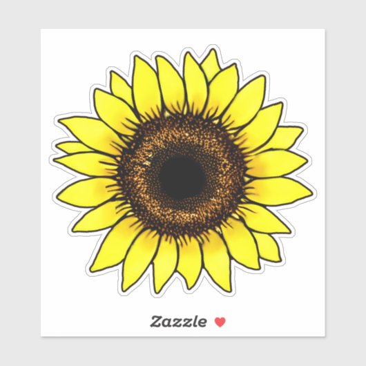 Grote gouden zonnebloem sticker (Vel)