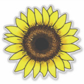 Grote gouden zonnebloem sticker (Voorkant)