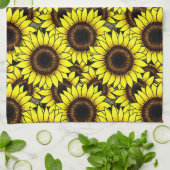 Grote gouden zonnebloemen theedoek (Gevouwen)