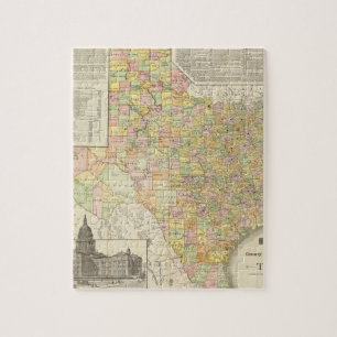 Grote graafschappen en spoorwegen in Texas Legpuzzel