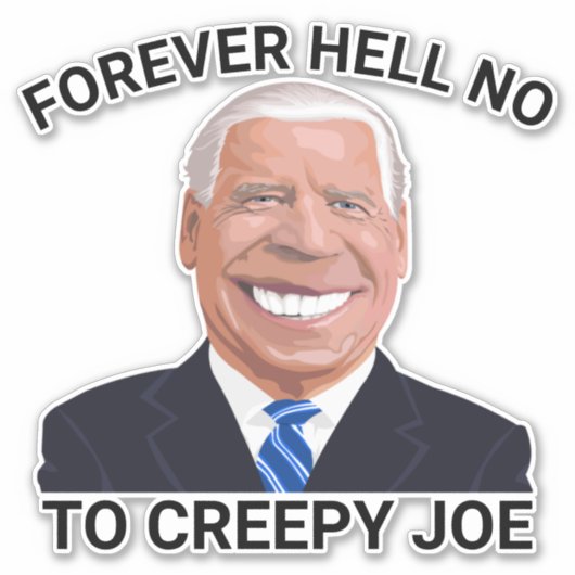 GROTE GRAPPIGE GRIEZELIGE JOE BIDEN STICKS STICKER (Voorkant)