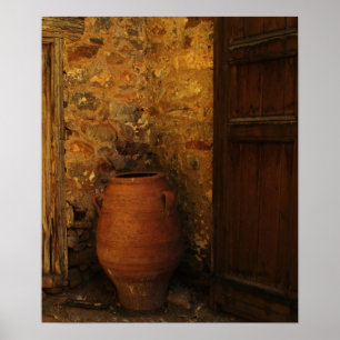 Grote Griekse pottenopslagpot op Cretan - pithos Poster