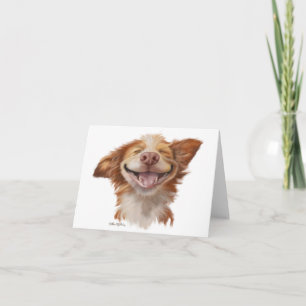 Grote grijns hond cartoon bedankkaart
