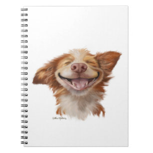 Grote grijns hond cartoon notitieboek