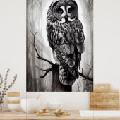 Grote grijze boomkorverf poster (Keuken)